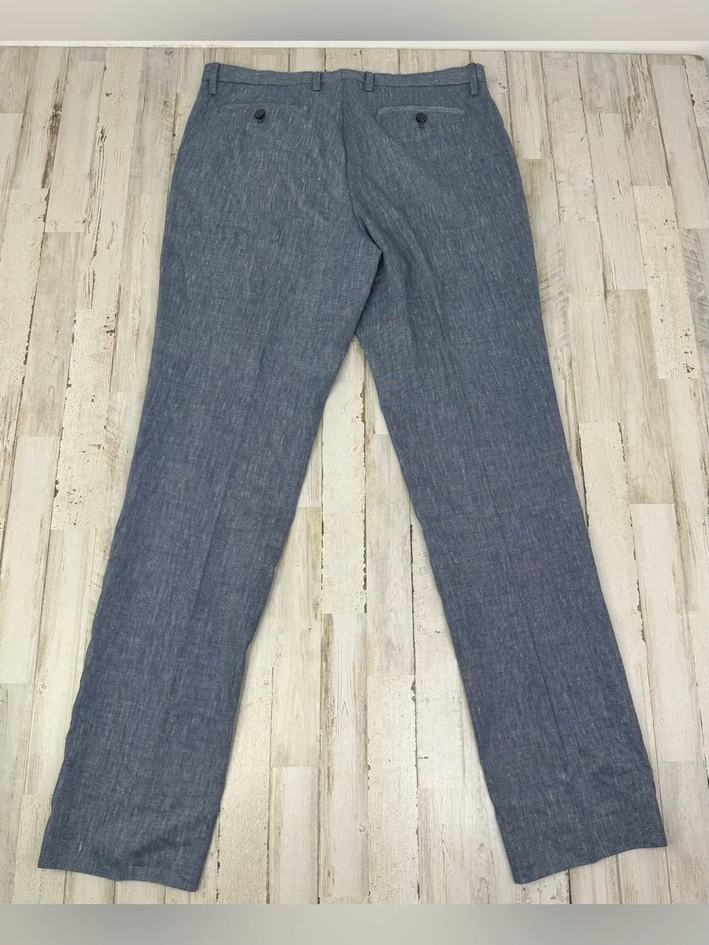 Banana Republic Dress Pants Men's 34x34 Blue Linen Blend Tailored Lightweight